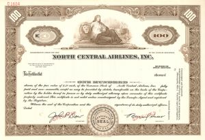 North Central Airlines, Inc. - Stock Certificate